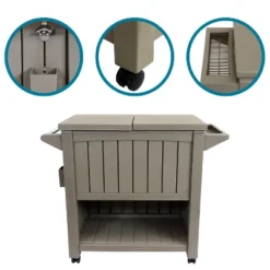 Sunnydaze Decor Sunnydaze Rolling Patio Serving Cart With Prep Table, Cooler And Storage -Garden & Outdoors GUEST 431678d2 348c 4f9d bc30 3e4daa084c39