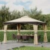 Outsunny Outdoor Gazebo With Mesh Netting Sidewalls For Shade And Rain, Patio Gazebo Canopy With 2-Tier Soft Top Roof And Steel Frame For Lawn, Garden, Backyard And Deck -Garden & Outdoors GUEST 4349e9f9 ac94 4657 a275 bfbe215583c1