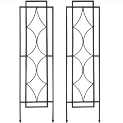 Sunnydaze Decorative Steel Metal Chic Diamonds Design Garden Trellis - Black - 2-Pack -Garden & Outdoors GUEST 43554727 2800 4fb3 9197 fff970b3dfdd