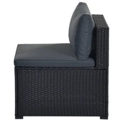 6pc Wicker Patio Conversation Set With Cushions - Black/Gray - GODEER -Garden & Outdoors GUEST 435d2a1a 709e 489c 90b4 97fe4b9e7cfc