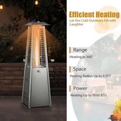 Costway 35'' Portable Tabletop Pyramid Patio Heater Stainless Steel Propane Gas 9500 BTU -Garden & Outdoors GUEST 43a3d0df 33f5 4a4b 87e7 a9a5f23bd861