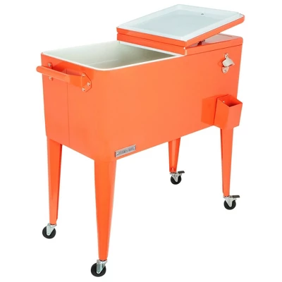 80qt Portable Rolling Patio Cooler - Permasteel 5 80qt Portable Rolling Patio Cooler - Permasteel - Image 3