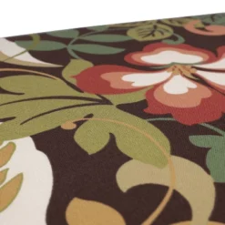 Outdoor 2-Piece Wicker Chair Cushion Set - Brown/Green Floral - Pillow Perfect