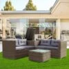 4pc Wicker Patio Seating Set With Cushions - Gray - GODEER 1 4pc Wicker Patio Seating Set With Cushions - Gray - GODEER -Garden & Outdoors GUEST 45eec336 291d 4cd8 b207 40637f72f7bc