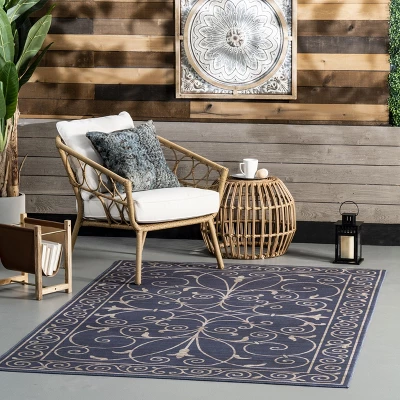 NuLOOM Chara Traditional Vines Machines Washable Indoor/Outdoor Patio Area Rug 3 NuLOOM Chara Traditional Vines Machines Washable Indoor/Outdoor Patio Area Rug