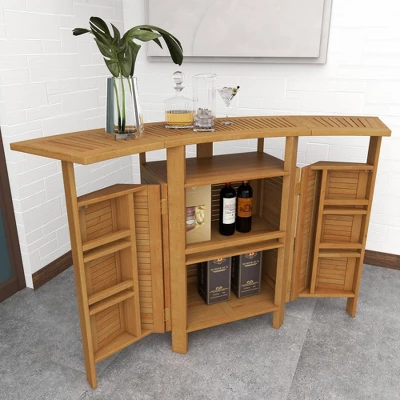 Patio Bar Table Teak - Olivia & May 12 Patio Bar Table Teak - Olivia & May - Image 10