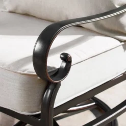 5pc Set With 44" Round Outdoor Aluminum Fire Table & Four Swivel Rocking Chairs & Wind Blocker Lid - Oakland Living -Garden & Outdoors GUEST 4802193c 55b0 4b49 b4ff 3728e316621d