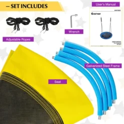 Extra Large Heavy Duty A-Frame Steel Swing Stand Set 40” Nest Tree Swing Yellow -Garden & Outdoors GUEST 485cc4c3 e74b 4fce 84b9 0052c0971646