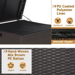 Costway 72 Gallon Patio Rattan Wicker Storage Deck Box Container With Liner Garden 17 Costway 72 Gallon Patio Rattan Wicker Storage Deck Box Container With Liner Garden -Garden & Outdoors GUEST 4913d6fc 5587 4711 882b 2137b886b4de