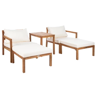 Pratia 5pc Outdoor Set - Natural/Beige - Safavieh 4 Pratia 5pc Outdoor Set - Natural/Beige - Safavieh - Image 2