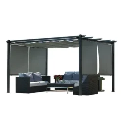 Aoodor 10 X 13 Ft Outdoor Pergola With Retractable Canopy, Aluminum Frame, 4 Pieces Patio Sun Shade Shelter For Backyard, Deck 17 Aoodor 10 X 13 Ft Outdoor Pergola With Retractable Canopy, Aluminum Frame, 4 Pieces Patio Sun Shade Shelter For Backyard, Deck -Garden & Outdoors GUEST 49dea054 d4d8 46cb a551 5ce99f3b6310