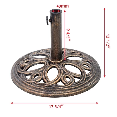 Tangkula 18"Round Umbrella Base Stand Cast Iron Heavy Duty 23lbs 7 Tangkula 18"Round Umbrella Base Stand Cast Iron Heavy Duty 23lbs - Image 5
