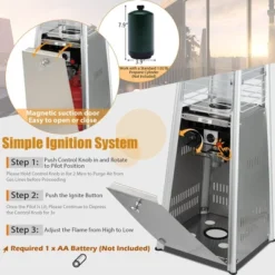 Costway 35'' Portable Tabletop Pyramid Patio Heater Stainless Steel Propane Gas 9500 BTU -Garden & Outdoors GUEST 4aa6f7fc 5d9b 4419 b15b a29bde3ac2ba