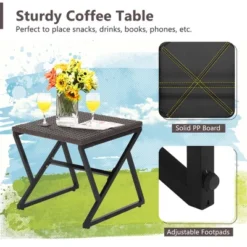 Costway 3PCS Patio Rattan Wicker Rocking Chairs Table Bistro Set Cushioned Rocker Garden -Garden & Outdoors GUEST 4adb7de7 8bb2 4c96 9e5a b7da47186322