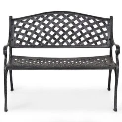 Costway 40'' Outdoor Antique Garden Bench Aluminum Frame Seats Chair Patio Garden Furni -Garden & Outdoors GUEST 4afc6f5d 9ec6 4d5d 8e39 86c9e84d95aa