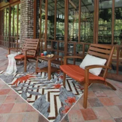 Westlake 3pc Wood Patio Chat Set With Cushion - Red Brick - Cambridge Casual -Garden & Outdoors GUEST 4aff07c6 ef7d 4b08 a48f 589ec7f023e1