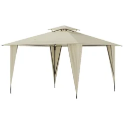 Outsunny 12' X 12' Outdoor Canopy Tent Party Gazebo With Double-Tier Roof, Steel Frame, Included Ground Stakes -Garden & Outdoors GUEST 4b688e5a 43ce 4117 9190 f3f288d98b7e