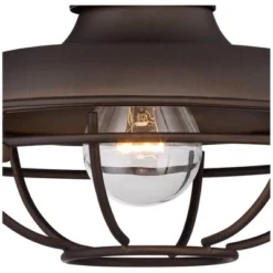Franklin Iron Works Park Rustic Farmhouse Outdoor Wall Light Fixture Oil Rubbed Bronze Caged 9" For Post Exterior Barn Deck House Porch Yard Patio -Garden & Outdoors GUEST 4e3586ed 4464 48ee 924f a6f9ed8309a6