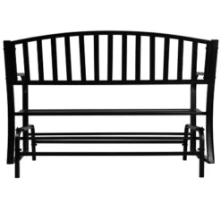 Sunnydaze Decor Sunnydaze 50" 2-Person Metal Outdoor Glider Bench, Black -Garden & Outdoors GUEST 4ee8487e cb4d 41ea b578 3c59c2fab6a9