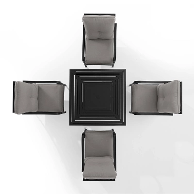 5pc Dahlia Outdoor Steel Fire Pit Set Taupe/Matte Black - Crosley 10 5pc Dahlia Outdoor Steel Fire Pit Set Taupe/Matte Black - Crosley - Image 8