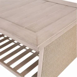 Aluminum Patio Chat Table With Bottom Shelf - Natural - WELLFOR 16 Aluminum Patio Chat Table With Bottom Shelf - Natural - WELLFOR -Garden & Outdoors GUEST 503c08b6 6199 484d 95c1 22a1b539f86b