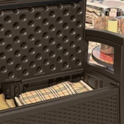 Suncast Loveseat With Storage Area & Trash Hideaway 33 Gallon Capacity Container -Garden & Outdoors GUEST 507fe8e1 2045 420c b9e7 ea726bd09fa3