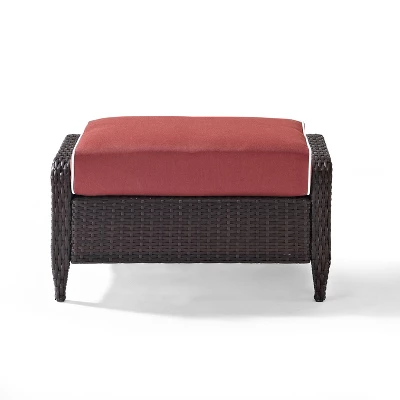 Kiawah Outdoor Wicker Ottoman - Crosley 3 Kiawah Outdoor Wicker Ottoman - Crosley