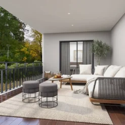 Metal Fabric Patio Garden Stool - Olivia & May -Garden & Outdoors GUEST 53159286 93f3 4a3a 99f0 56111bcbb8a1