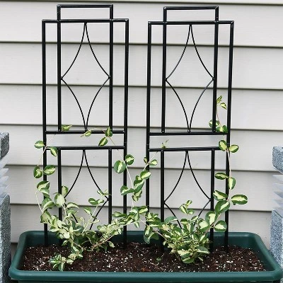 Sunnydaze Decor Sunnydaze Contemporary Metal Wire Garden Trellis For Climbing Plants And Flowers - 30" H - Black - 2-Pack 3 Sunnydaze Decor Sunnydaze Contemporary Metal Wire Garden Trellis For Climbing Plants And Flowers - 30" H - Black - 2-Pack