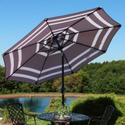 Sunnydaze Decor Sunnydaze Outdoor Aluminum Patio Umbrella, Tilt, And Crank - 9' 16 Sunnydaze Decor Sunnydaze Outdoor Aluminum Patio Umbrella, Tilt, And Crank - 9' -Garden & Outdoors GUEST 53dc8b3f f12c 4b17 bdc8 5913d7717905