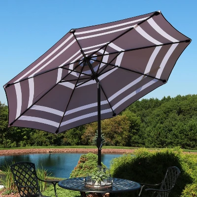 Sunnydaze Decor Sunnydaze Outdoor Aluminum Patio Umbrella, Tilt, And Crank - 9' 8 Sunnydaze Decor Sunnydaze Outdoor Aluminum Patio Umbrella, Tilt, And Crank - 9' - Image 6