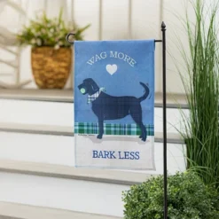 Evergreen Wag More, Bark Less Garden Burlap Flag 12.5 X 18 Inches Indoor Outdoor Decor