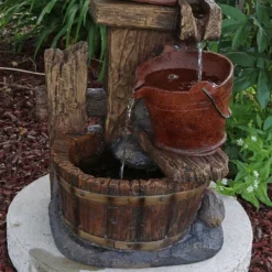 Sunnydaze Decor Sunnydaze 26"H Electric Polyresin Bluebird House And Buckets Outdoor Water Fountain -Garden & Outdoors GUEST 55e31bbc 2391 4d0d acd0 131448199596