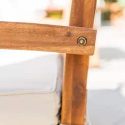 Acacia Wood X-Back Love Seat With Cushions Brown - Saracina Home -Garden & Outdoors GUEST 55ed72cc a28a 447d 9d4f 8282777f0da0