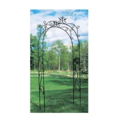 Achla Designs 113" Elegant Handcrafted Tuileries Iron Garden Arbor Graphite Powder Coated Finish 9 Achla Designs 113" Elegant Handcrafted Tuileries Iron Garden Arbor Graphite Powder Coated Finish -Garden & Outdoors GUEST 564f71bb acf5 4112 8511 6f9012121982