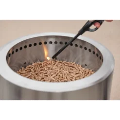 Flame Genie FG-16-SS Steel Alloy Wood Pellet 13.5 Inch Diameter Outdoor Fire Pit W/Clean Burning Gravitational Afterburner System, Stainless Steel -Garden & Outdoors GUEST 567a2513 5227 41ad 8508 731a7fb71d23