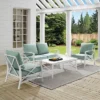 4pc Kaplan Outdoor Steel Conversation Set Mist/White - Crosley