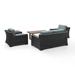 Beaufort 5pc Outdoor Wicker Conversation Set - Mist - Crosley -Garden & Outdoors GUEST 57d8fefa 13b0 4653 b289 2dd8855b6ede