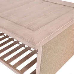 Aluminum Patio Chat Table With Bottom Shelf - Natural - WELLFOR 19 Aluminum Patio Chat Table With Bottom Shelf - Natural - WELLFOR -Garden & Outdoors GUEST 5b06b88c b9c6 4e92 88ec d33a8eb0dcbe