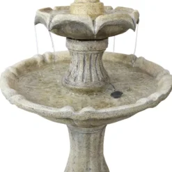 Sunnydaze Decor Sunnydaze 45" H Outdoor Arcade 2-Tier Solar Water Fountain With Battery Backup And LED Light -Garden & Outdoors GUEST 5b602bb6 69f4 43f3 83e4 f862836a8621