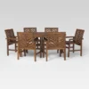 7pc Slatted Chevron Acacia Patio Dining Set - Saracina Home -Garden & Outdoors GUEST 5b8ac3f5 3e06 4230 a01b 1bce1b549a99