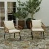 Merrick Lane Set Of Two Indoor/Outdoor Boho Style Open Weave Rattan Rope Patio Chairs With Cushions -Garden & Outdoors GUEST 5b9cd767 6c45 45ba 90b8 e5491a32df10