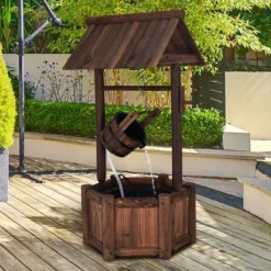 Costway Garden Rustic Wishing Well Water Fountain Wooden Outdoor Electric Backyard Pump -Garden & Outdoors GUEST 5bcd02ca 452b 40a9 bdfa be67a2654ee8