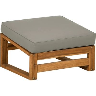 Galia 2pc Square Leg Acacia Wood Chair And Ottoman With Cushions - Brown - Saracina Home 15 Galia 2pc Square Leg Acacia Wood Chair And Ottoman With Cushions - Brown - Saracina Home - Image 13