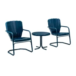 Ridgeland 3pc Outdoor Seating Set - Navy - Crosley -Garden & Outdoors GUEST 5e4ae153 43a6 4304 b8d0 f993687b205a