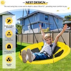 Extra Large Heavy Duty A-Frame Steel Swing Stand Set 40” Nest Tree Swing Yellow -Garden & Outdoors GUEST 5f5e99a2 4921 480d a90b 35d2adacc3f5