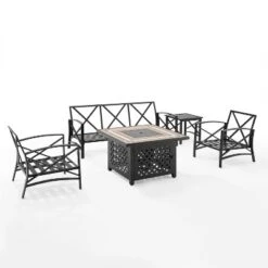 Kaplan 5pc Sofa Set With Fire Table - Mist - Crosley 11 Kaplan 5pc Sofa Set With Fire Table - Mist - Crosley -Garden & Outdoors GUEST 5f6a980f 8328 47cb 813a f809428f5874