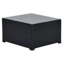 6pc Wicker Patio Conversation Set With Cushions - Black/Gray - GODEER -Garden & Outdoors GUEST 5fc89a98 f065 4709 a77f e67732736699