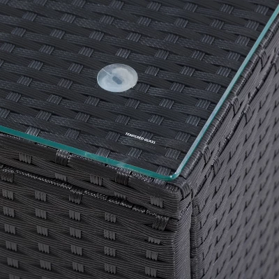 Parksville Patio Bar Set With Cushions - Black/Gray - CorLiving 8 Parksville Patio Bar Set With Cushions - Black/Gray - CorLiving - Image 6