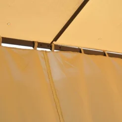 Outsunny 10' X 10' Steel Outdoor Patio Gazebo With Polyester Privacy Curtains, Two-Tier Roof For Air, & Large Design -Garden & Outdoors GUEST 60ac946b d72b 4c70 8bd6 671b11198aa8